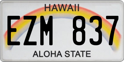 HI license plate EZM837