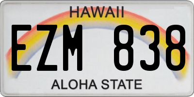 HI license plate EZM838