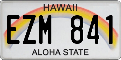 HI license plate EZM841