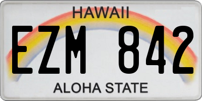 HI license plate EZM842