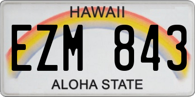 HI license plate EZM843