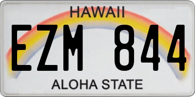 HI license plate EZM844