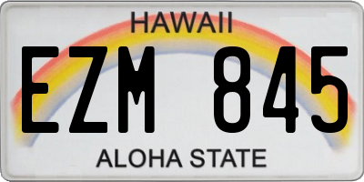 HI license plate EZM845