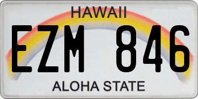 HI license plate EZM846