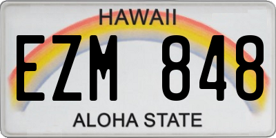 HI license plate EZM848