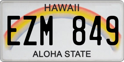 HI license plate EZM849