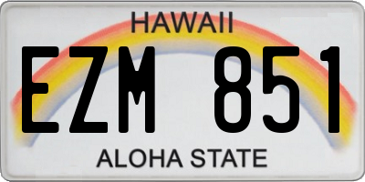 HI license plate EZM851