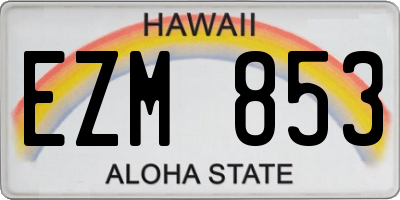HI license plate EZM853