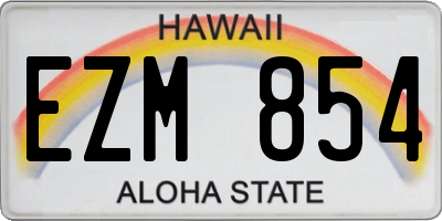 HI license plate EZM854