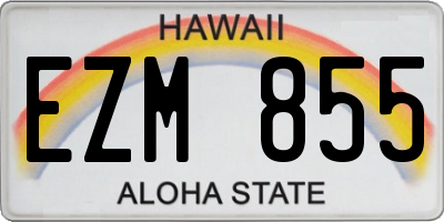 HI license plate EZM855