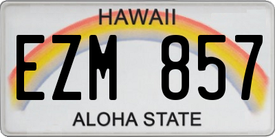 HI license plate EZM857