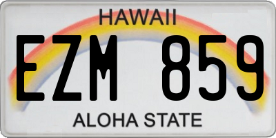 HI license plate EZM859