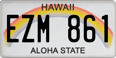 HI license plate EZM861