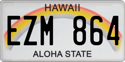 HI license plate EZM864
