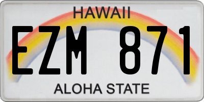 HI license plate EZM871