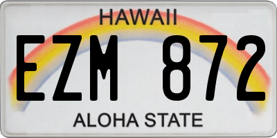 HI license plate EZM872