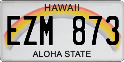 HI license plate EZM873