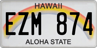 HI license plate EZM874