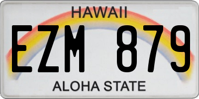HI license plate EZM879