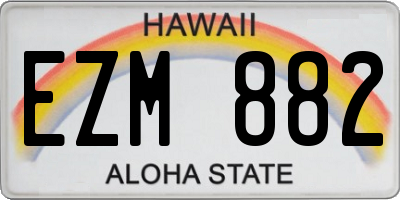 HI license plate EZM882