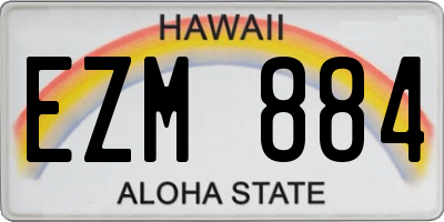 HI license plate EZM884
