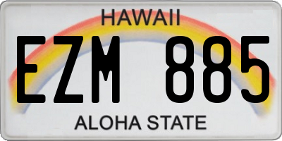 HI license plate EZM885