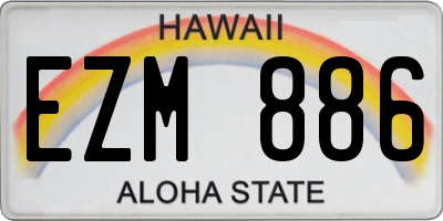 HI license plate EZM886