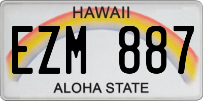 HI license plate EZM887