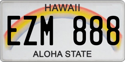 HI license plate EZM888