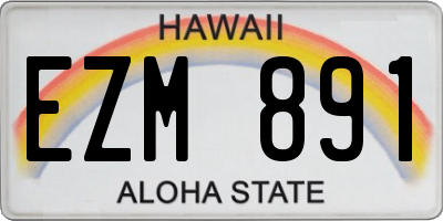 HI license plate EZM891
