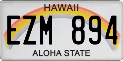 HI license plate EZM894