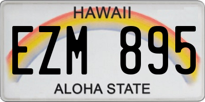 HI license plate EZM895