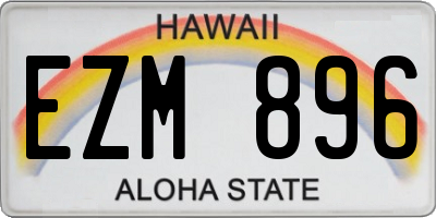 HI license plate EZM896
