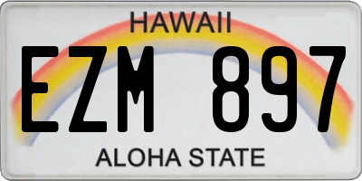 HI license plate EZM897