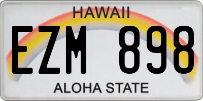 HI license plate EZM898