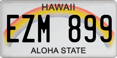 HI license plate EZM899