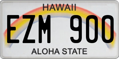 HI license plate EZM900