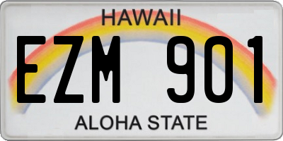 HI license plate EZM901