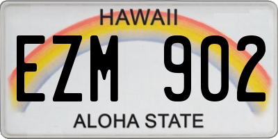 HI license plate EZM902
