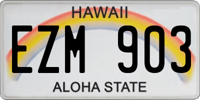HI license plate EZM903