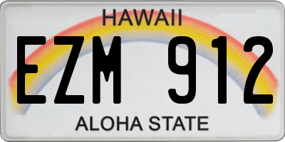 HI license plate EZM912