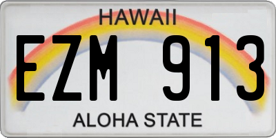 HI license plate EZM913