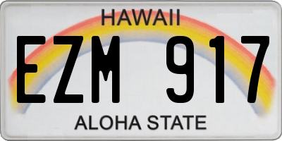 HI license plate EZM917