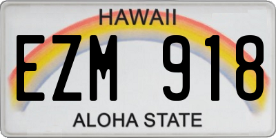 HI license plate EZM918
