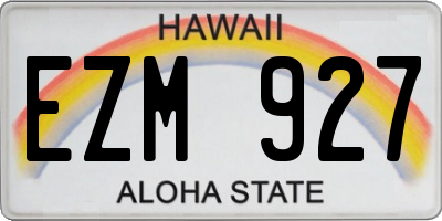 HI license plate EZM927