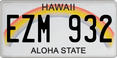 HI license plate EZM932