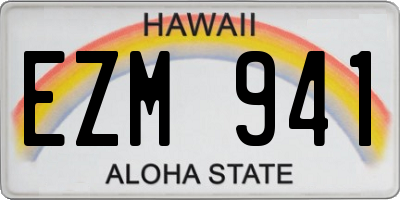 HI license plate EZM941