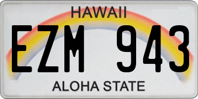 HI license plate EZM943