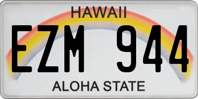 HI license plate EZM944