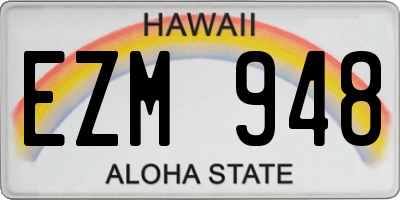 HI license plate EZM948